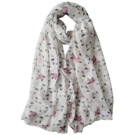 GlamLondon Sheep Herd Print Scarf Ladies Woolly Animal Fashion Shawl Wrap (White)