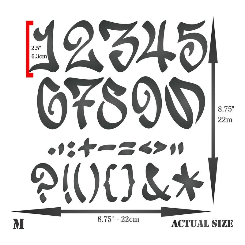 Craft Kreatively Graffiti Stencil, 6.3 cm, 21.5 x 21.5 cm