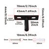 AUXBC 4Pcs 2 Inch Black Floating Shelf Brackets, Heavy Duty