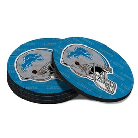 Malogtan Coasters for Drinks，Cup Coasters Set of 4 for Tabletop,Coffee Table，Blue Gray Design Drinking Coaster for Sport Football Fans，4 Inches Non-Slip Rubber Base