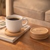 Beech Wood Coasters Set of 4, Natural Wooden Drink Coasters