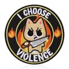 3in I Choose Violence Funny Cat Hook and Loop Patches,