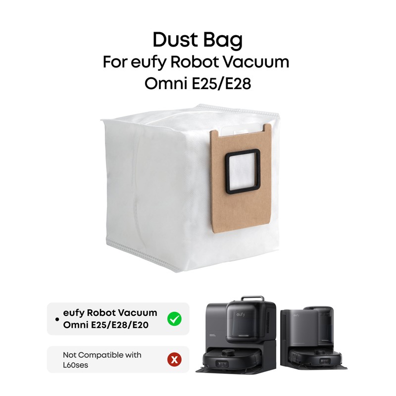 eufy Dust Bag for Robot Vacuum Omni E25/E28, 3 Packs