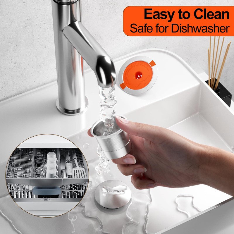 RETHONE Reusable K Cups and Coffee Pods, Stainless Steel K