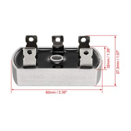 sourcing map SQL 10A 1000V Three Phase Bridge Rectifier Half-Wave Gray