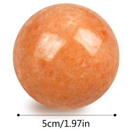 1.9in Natural Jade Baoding Ball Chinese Health Exercise Massage Balls Stress Relieve (Orange)