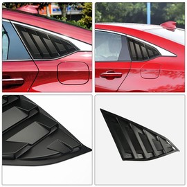 DLOVEG Rear Side Window Louvers Compatible for Honda Accord 2022 2021 2020 2019 2018 Accesories Sport Style Air Vent Cover (Matte Black)