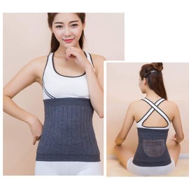 Thermal Lumbar Support with Heat Pack Pouch Winter Knit Lower Back Brace Stomach Kidney Warmer Abdominal Binder Belt Waist Trimmer Band Postpartum Belly Wrap - Warm Kidney C Section Surgical Recovery