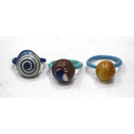 Unbranded Rings 3 Assorted African Telephone Plastic Wire Recycled Rings
