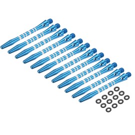 PATIKIL Aluminum Dart Shafts 45mm, 12 Pack Medium 2BA Thread Dart Stems Replacement Accessories with Rubber Rings for Steel Tip, Blue