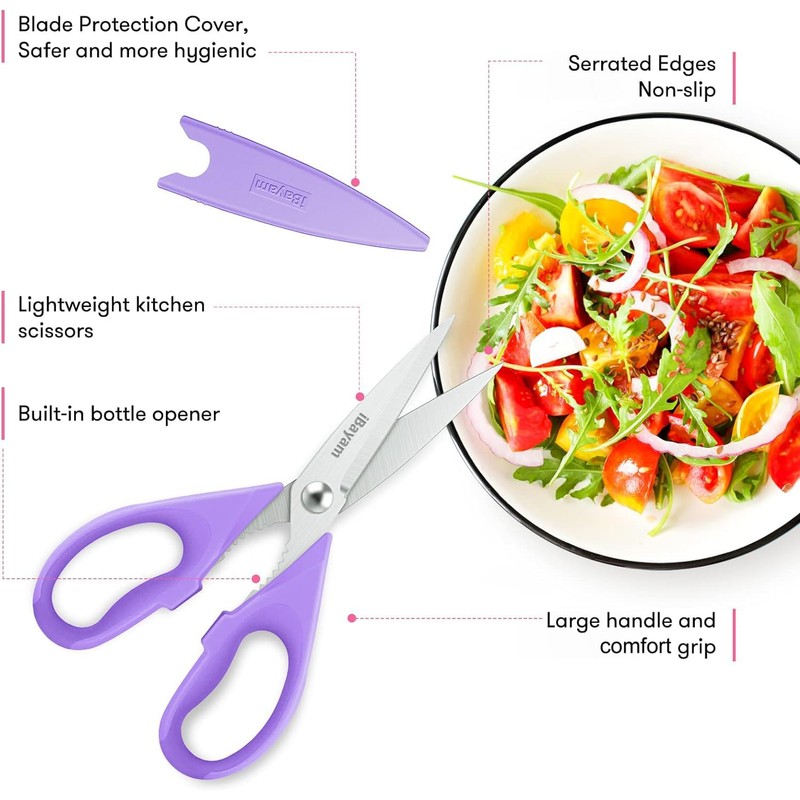 Kitchen Shears, iBayam Kitchen Scissors All Purpose Heavy Duty Meat