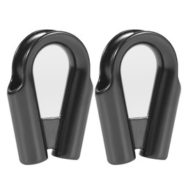 2 Pack Stainless Steel Wire Rope Tube Thimble Cable Thimbles with Gusset (Black, 3/8 inch)