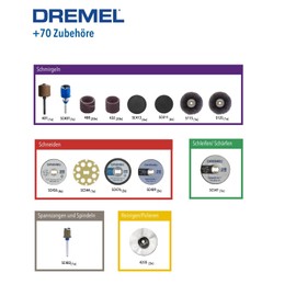 Dremel 2615E725JA EZ725 725 EZ SpeedClic accessory set, 70 pieces. Multi-coloured., 2615E725JA