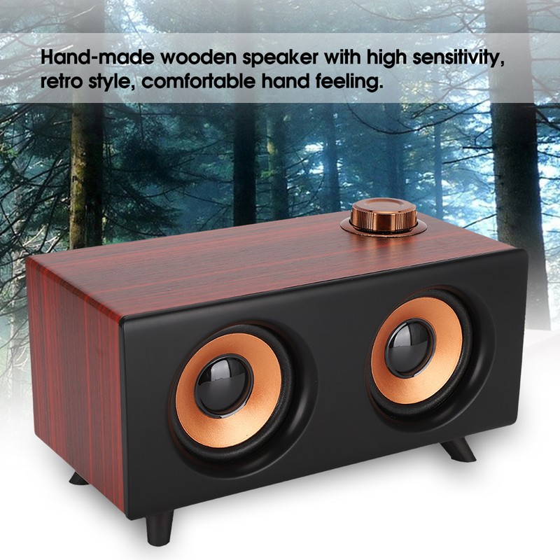 FT-3008 Retro Wooden Mini Bluetooth Speaker Wireless HIFI Stereo Player