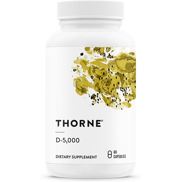 Thorne Research - Vitamin D-5000 - Vitamin D3 Supplement (5,000 IU) for Healthy Bones and Muscles - 60 Capsules