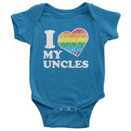 Threadrock Baby I Love My Uncles Infant Bodysuit 6 Months Turquoise