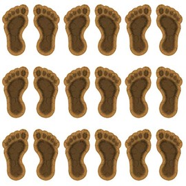 VWAQ Bigfoot Footprint Vinyl Wall Stickers - Peel and Stick Feet Wall Decals - 18 PCS - HOL41