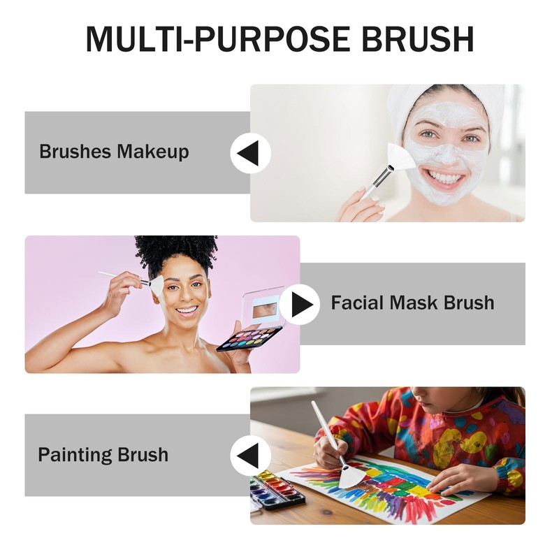 24 Facial Fan Brushes for Mask Application White
