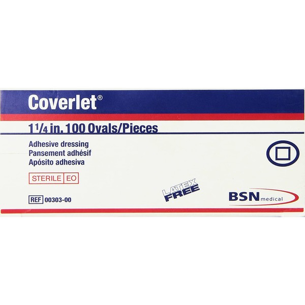 Beiersdorf-jobst Coverlet Adhesive Dressing - 1 1/4" Oval - Box of 100, 100 Count