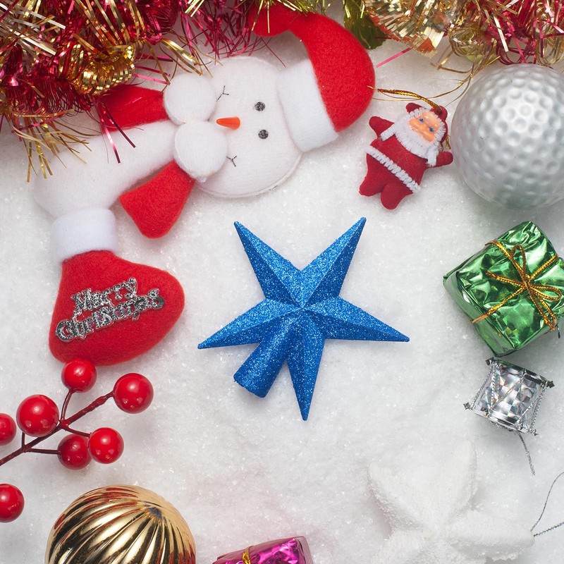 Mini Christmas Tree Topper, 3.35 Inch Small Star Treetop, Small