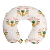 Lunarable Flamingo Travel Pillow Neck Rest, Floral Exotic Summer Birds