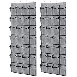 feyiubmen Scarpiera a sospensione da porta Shoe Storage with 28 Pockets, Multifunctional Hanging Organiser for Bedroom, Living Room, Bathroom, Pack of 2