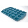 casaWare Mini Muffin Pan 24 Cup Ceramic Coated Non-Stick (Blue