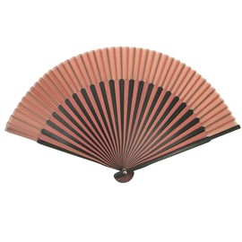 Kyoetsu Women's Hand Fan, Pure Silk, Plain, 2 Colors, Bamboo Black, Set of 2 (Fan and Fan Bag), 12