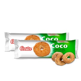 Costa Coconut Flavored Biscuits- Delicious Biscuits with coconut flavor, Sugar Snacks for Kids and Adults, Team Time Biscuits, Snack Packs for Parties, School Lunches, and More (28 pack)