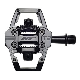 HT Components T2 Stealth Black Dual Sided Clipless Bike Pedals Pair 9/16"