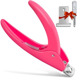 Belleboost Nail Tip Clipper Edge Cutter Adjustable Stainless Steel False Artificial Acrylic Fake Trimmer Manicure Pedicure Sharp Rustproof Blade Clip Tool For Salon Home Art,DIY Use Acrylic Pink