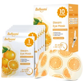 BeHoomi Steam Eye Mask, 10 Packs Heated Eye Mask, Self Heating Disposable SPA Warm Compress for Eyes Sleep Mask, Travel Essentials & Relaxation Gifts, Stocking Stuffers (Orange Scent)
