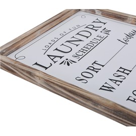 Loads of Fun Laundry Schedule Sign for Laundry Room Decor and Accessories Rustic Wood Framed Farmhouse Laundry Room Signs Wall Hanging Decoration Plaque House Warming Presents 12x16 inches