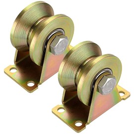 2 Piece 2 Inch V-Groove Wheel V Track Gate Wheel Steel Disc Wheel for Sliding Gates, Roller Doors, Sliding Gates, Industrial Machinery, Wire Rope Rail Equipment