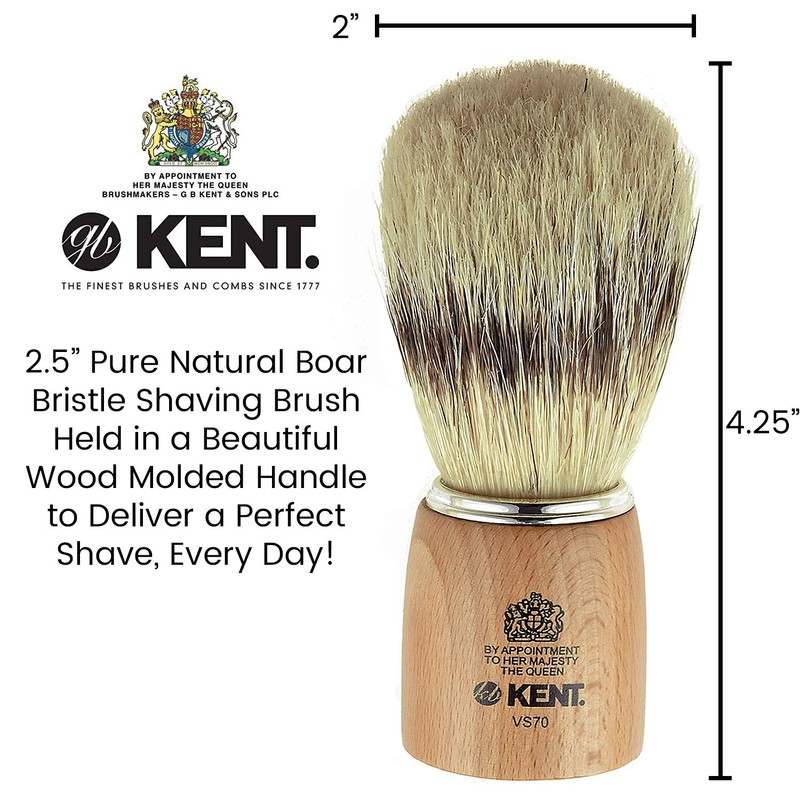 Kent Large Wooden Bristle Shaving Brush Large - Wood -