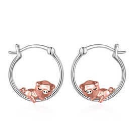 YAFEINI Pig Earrings Sterling Silver Origami Pig Hoop Earrings Gifts for Women Daughter