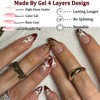 24pcs Red French Tip Medium Almond False Nails with Five-Pointed