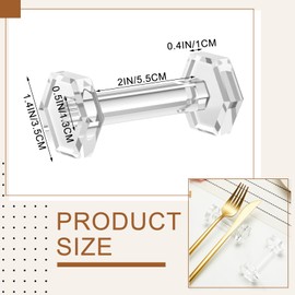 SiliFine 10 Pcs Acrylic Dumbbell Knife Rest Bulk High Transparent Knife Holder for Placing Tableware Table Decoration Favor Gifts