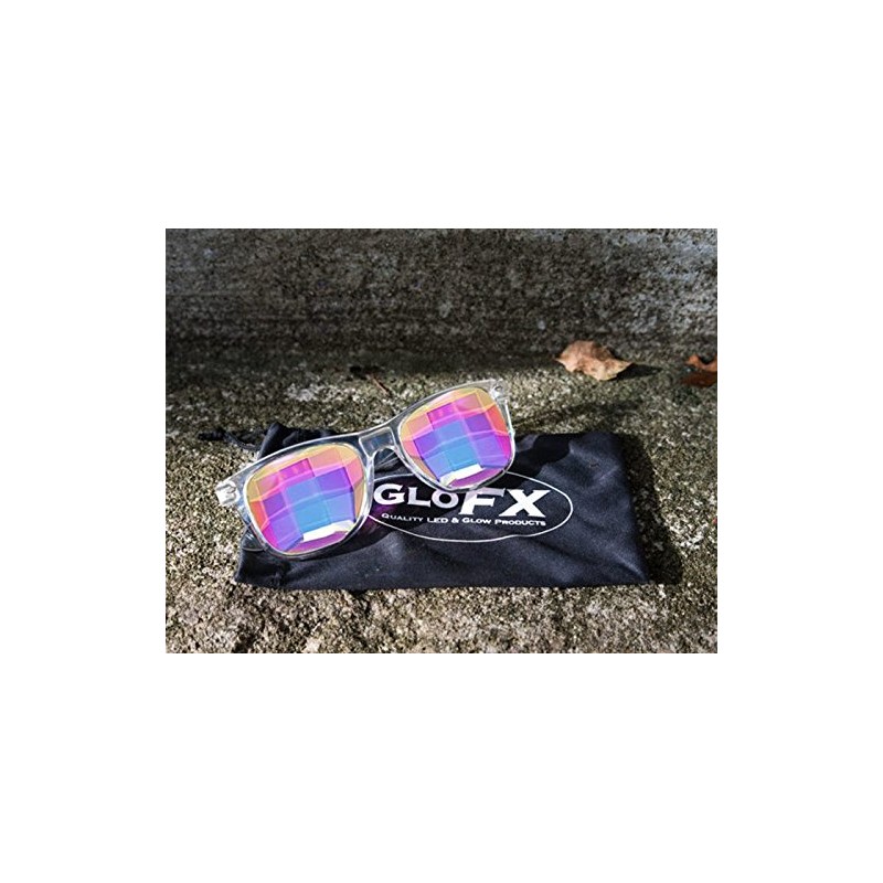 GloFX Bug Eye Ultimate Kaleidoscope Glasses (Clear, Bug Eye Lens)