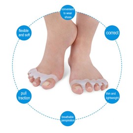 Toe Separators for Kids, Soft Toe Stretchers, Children Toe Separators Stretchers, Gel Rubber Silicone Toe Spacers, Orthopedic Bunion Corrector, Hammer Straighten Correct Bunion Pain Toe, 2 Pairs