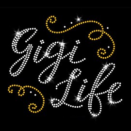 Gigi Life Oma auf Strass und Strass Transfers für T-Shirts von JCS Rhinestones