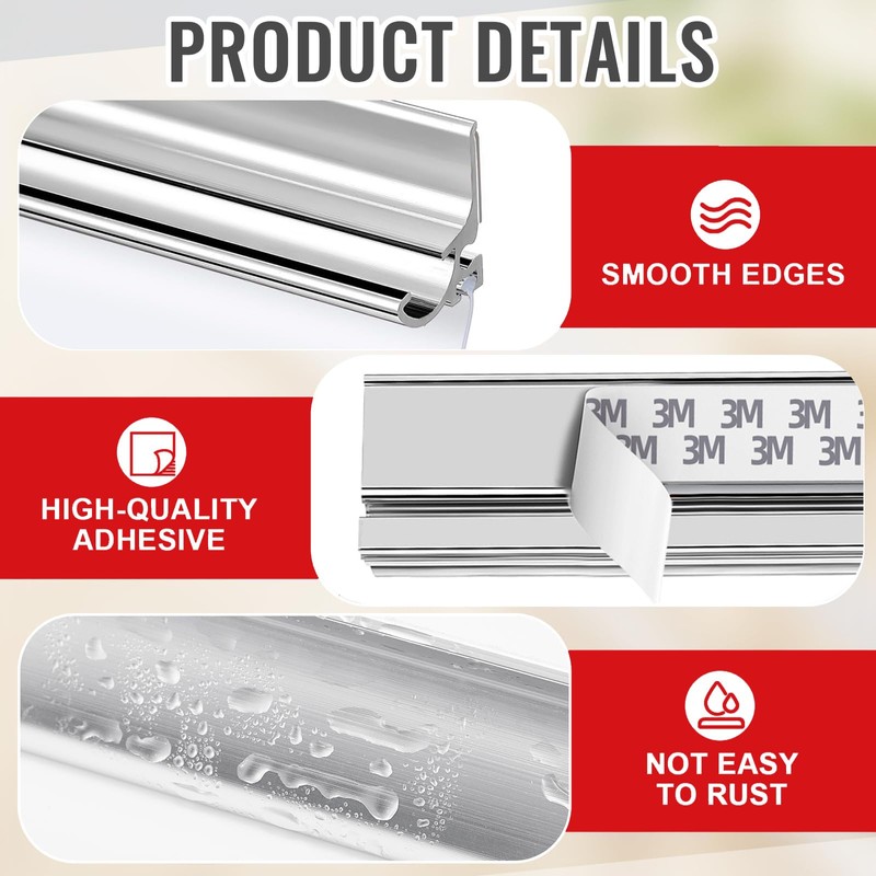 BSFRNF 30" Chrome Framed Shower Door Replacement Drip Rail with