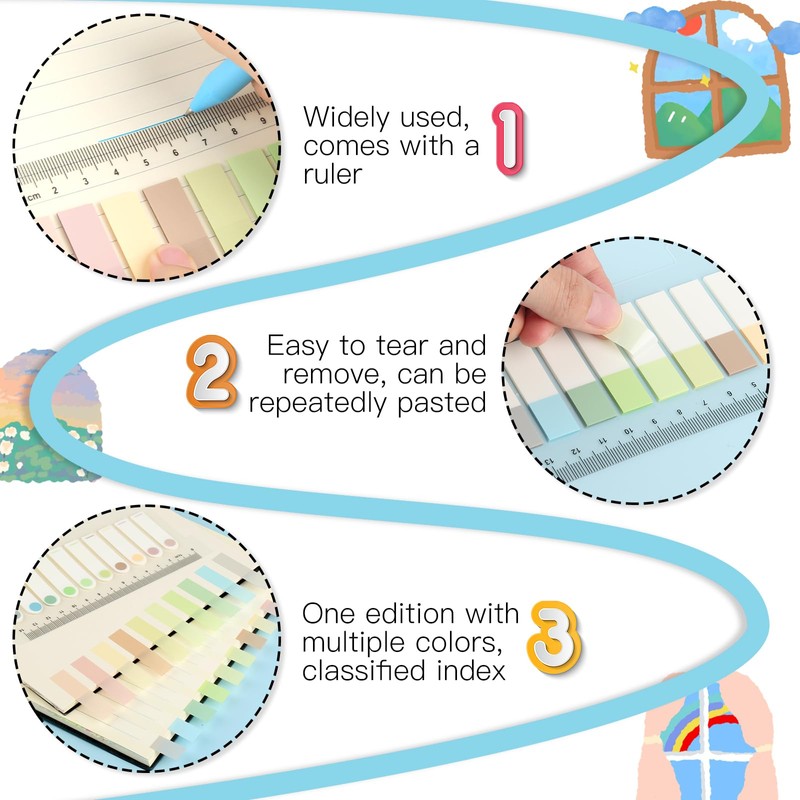 jwogngls Pack of 800 Sticky Notes, 12 Pastel Highlighters, Waterproof