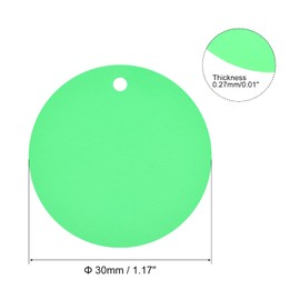MECCANIXITY 1.17 Inch Round Plastic Tags Tear Proof and Waterproof for Inventory Asset Identification,Price Tags with Tie Green Pack of 25