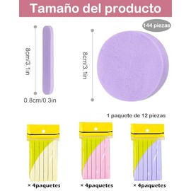 114 Piezas Esponjas Faciales, Esponjas Faciales Limpieza, Ideal Para La Limpieza Facial, La Eliminación De Maquillaje y Los Masajes De Spa, Fácil De A