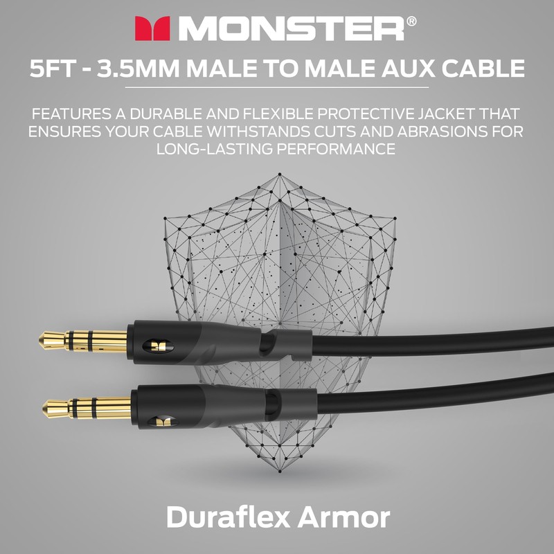 Monster Essentials Mini-to-Mini Audio Interconnect Cable - 3.5mm Stereo Male-to-Male