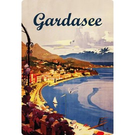 Tin Sign 20 x 30 cm Curved Holiday Lake Garda Decorative Gift Sign