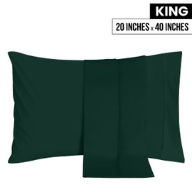 Utopia Bedding King Pillow Cases - 2 Pack - Envelope Closure - Soft Brushed Microfiber Fabric - Shrinkage and Fade Resistant Pillow Covers 20 X 40 Inches (King, Emerald)