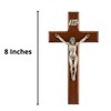Walnut Wood Shroud of Turin Crucifix with Pewter Christ Corpus,