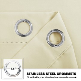 NICETOWN Classroom Window Cover, Blackout Curtains for RV Camper Windows, Thermal Insulating Short Curtains & Drapes for Bathroom Basement Kitchen Door, W42 x L36 inch, Beige, 2 Panels